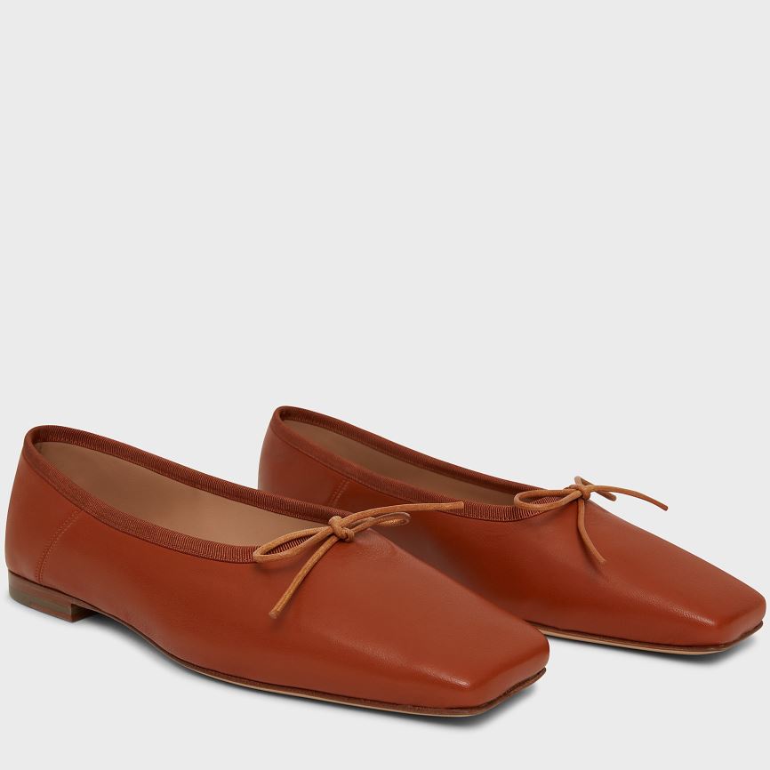 Women\'s Mansur Gavriel Square Toe Ballerina Ballet Flats Brown | AU 49M6OL